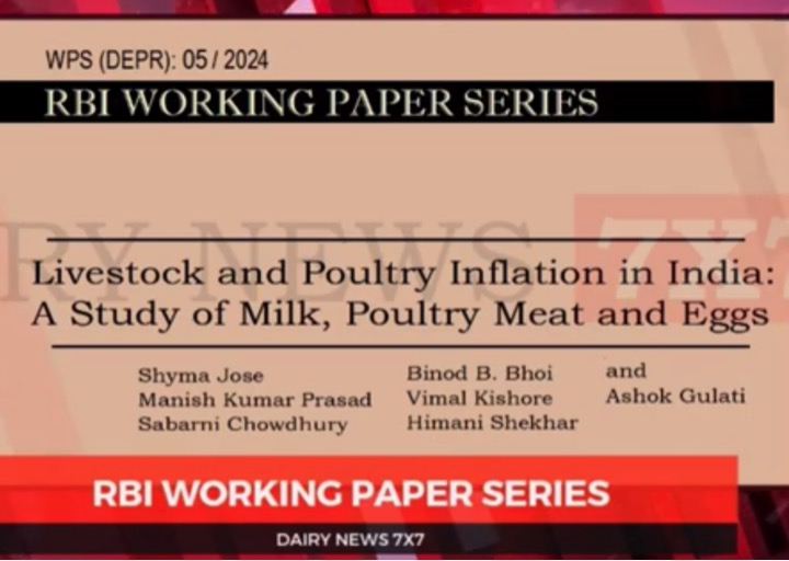 RBI working paper milk inflation dairynews7x7